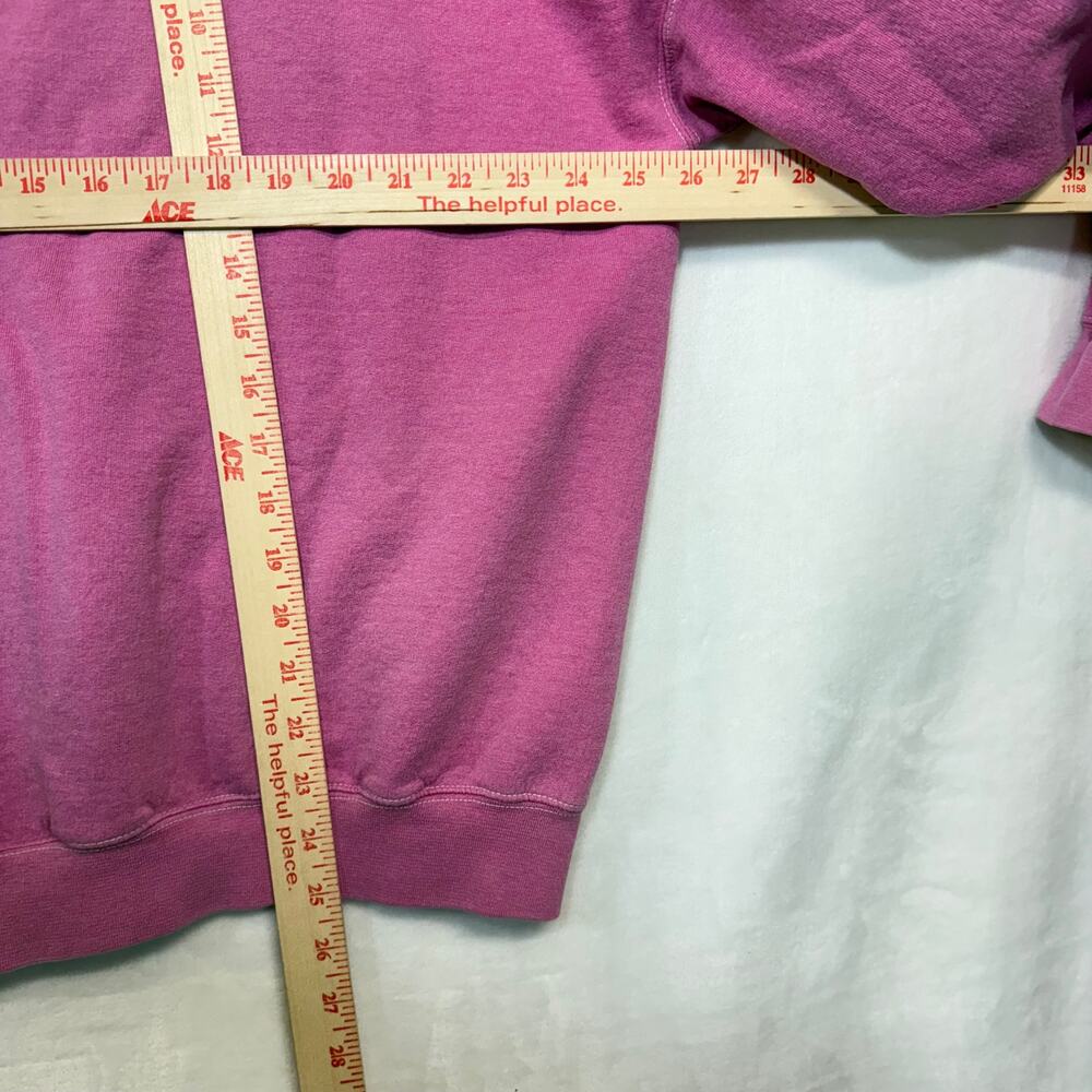 Nirvana S/M Dyed Sweatshirt Pink UO Oversized Grunge Off-Shoulder Smile Sleeve - Picture 8 of 9